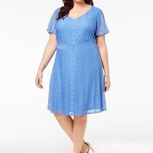 Ny Collection Plus Size Lace Fit & Flare Dress